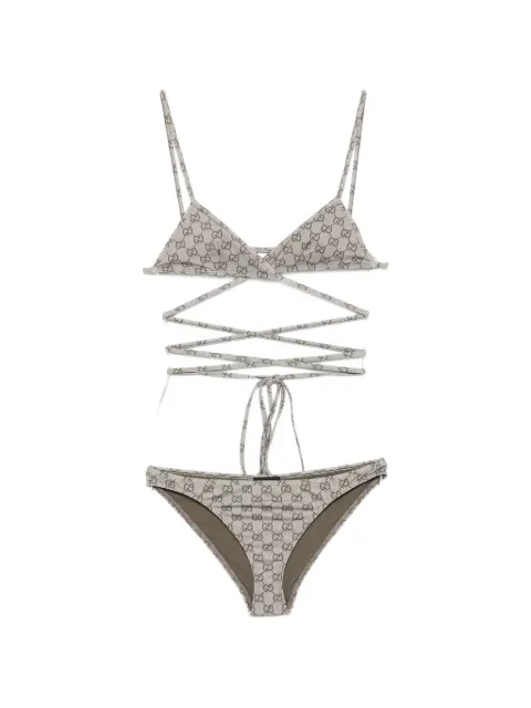 Gucci GG Supreme wrap-around bikini