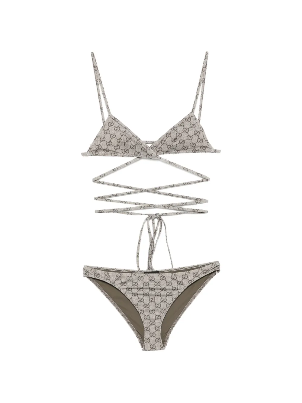 Gucci GG Supreme wrap-around bikini - Nude