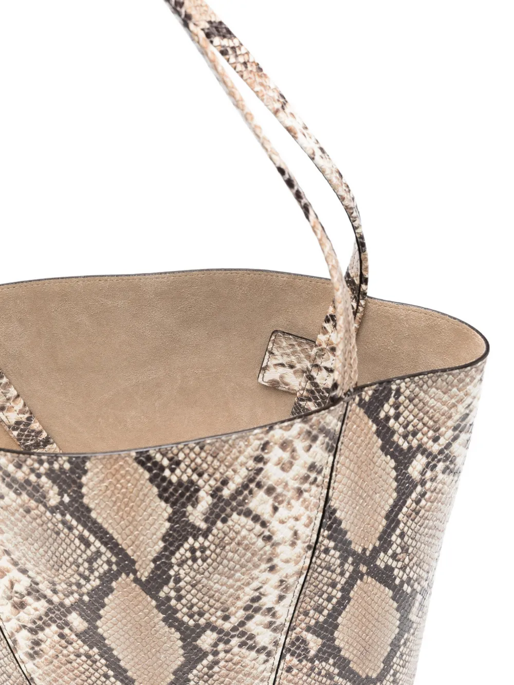 Chloé Bucket-tas met slangenleer-effect Beige
