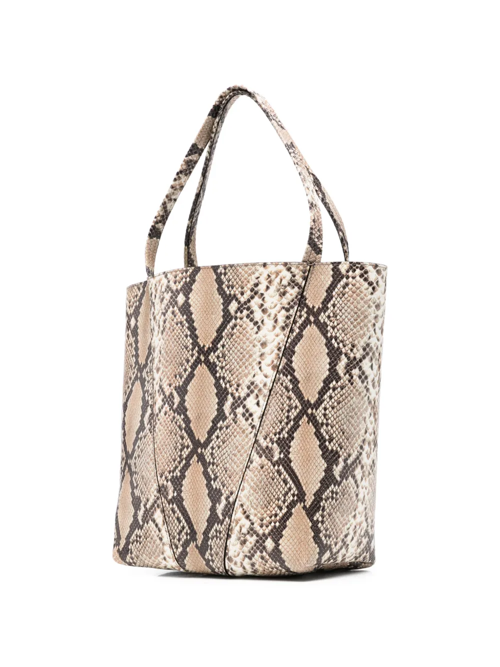 Chloé Bucket-tas met slangenleer-effect Beige