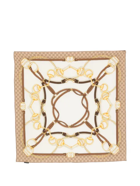 Gucci mascada de seda con estampado GG
