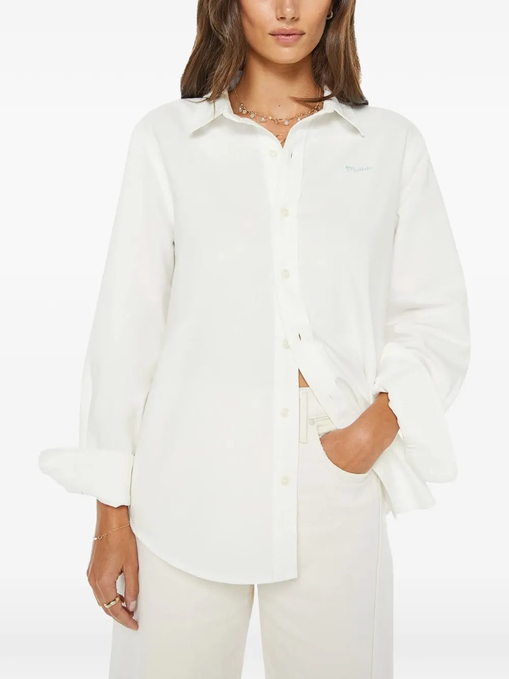 MOTHER The Bestie blouse Wit