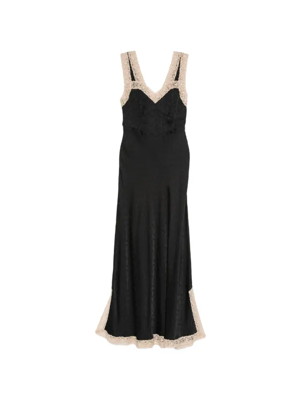 rixo lace dress Lucie lace-trimmed crepe de chine midi dress - pink