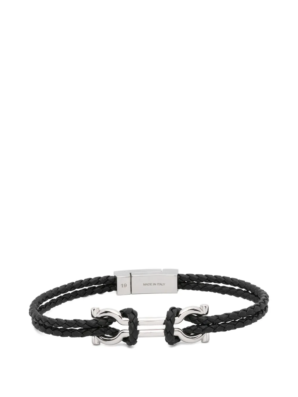 Ferragamo Gancini braided bracelet - Nero