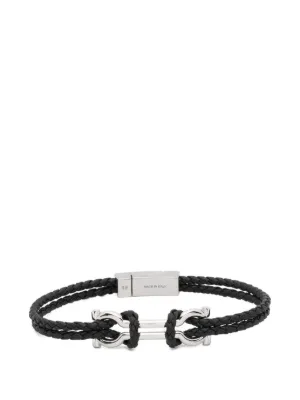 Ferragamo ガンチーニ レザーブレスレット | シルバートーン | FARFETCH JP