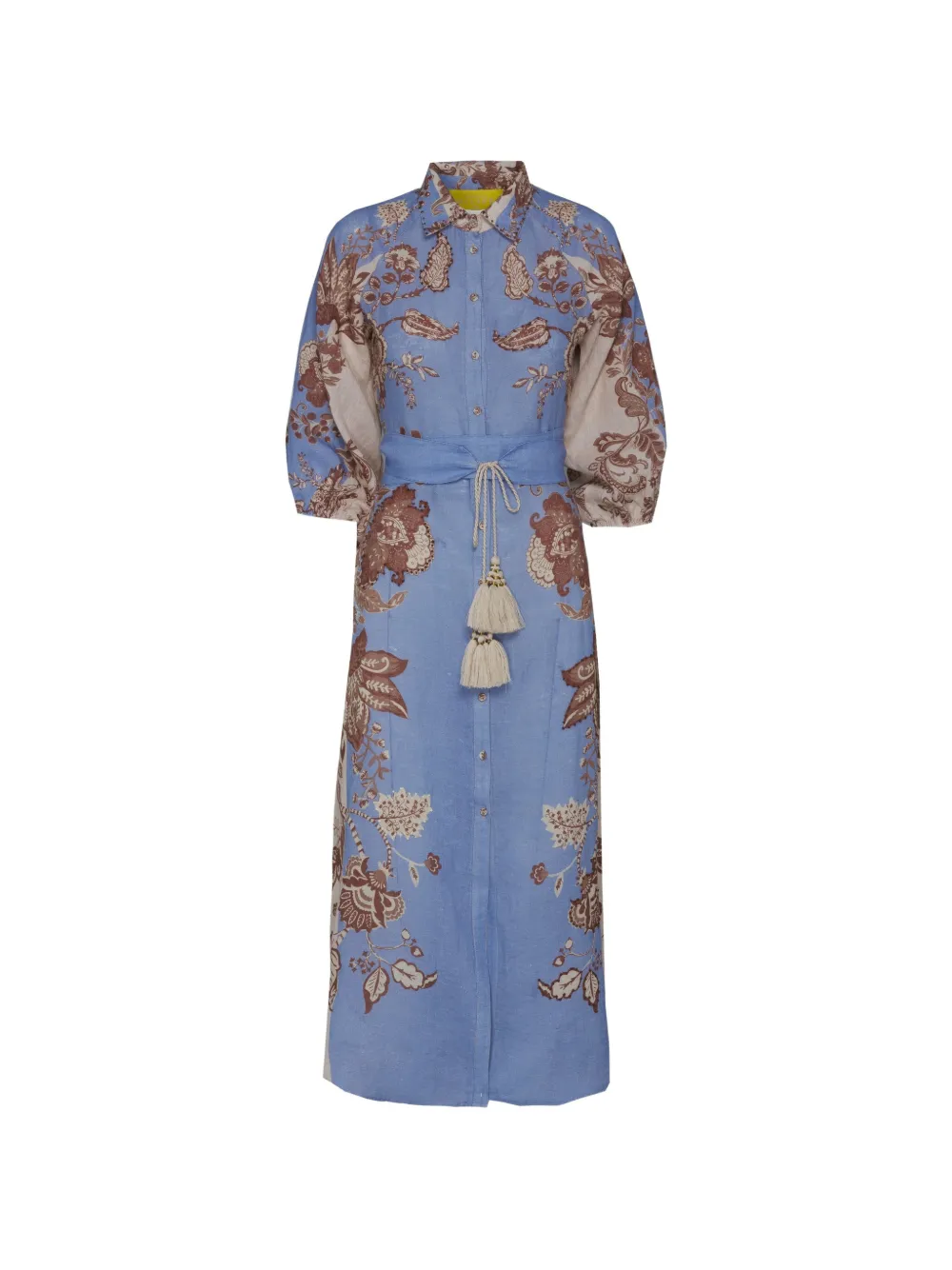 PHILIPPA 1970 Rene floral-print belted midi dress - Blu