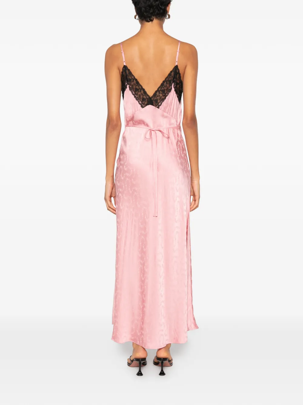 Rixo Alberta maxi-jurk met kanten jacquard Roze