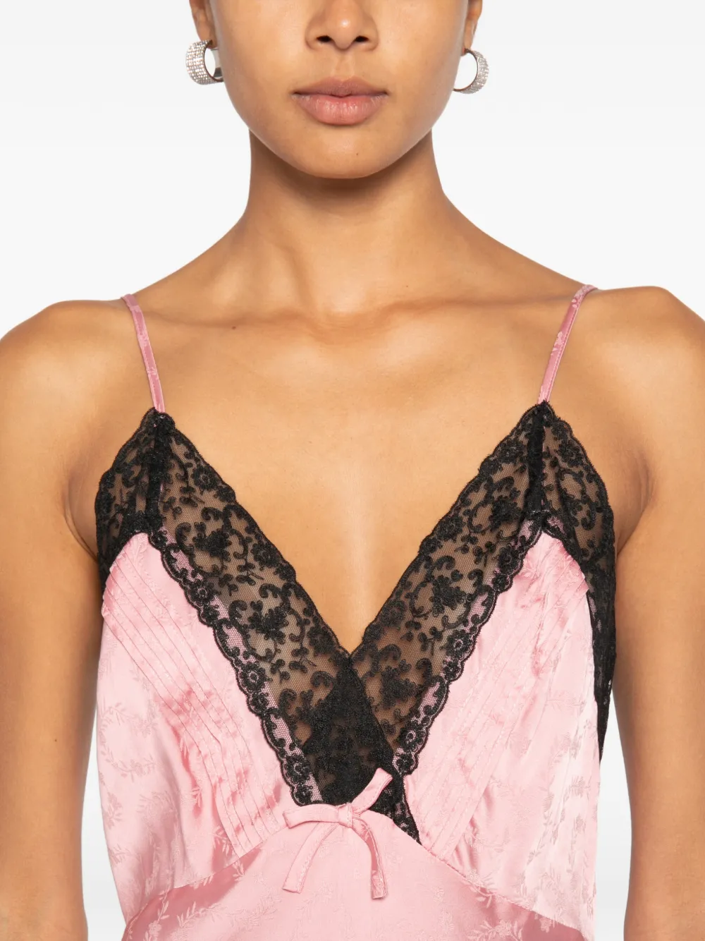Rixo Alberta maxi-jurk met kanten jacquard Roze