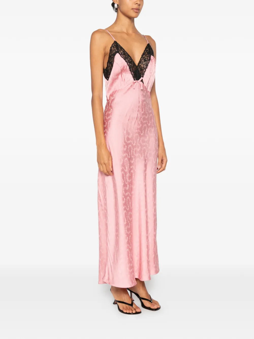 Rixo Alberta maxi-jurk met kanten jacquard Roze