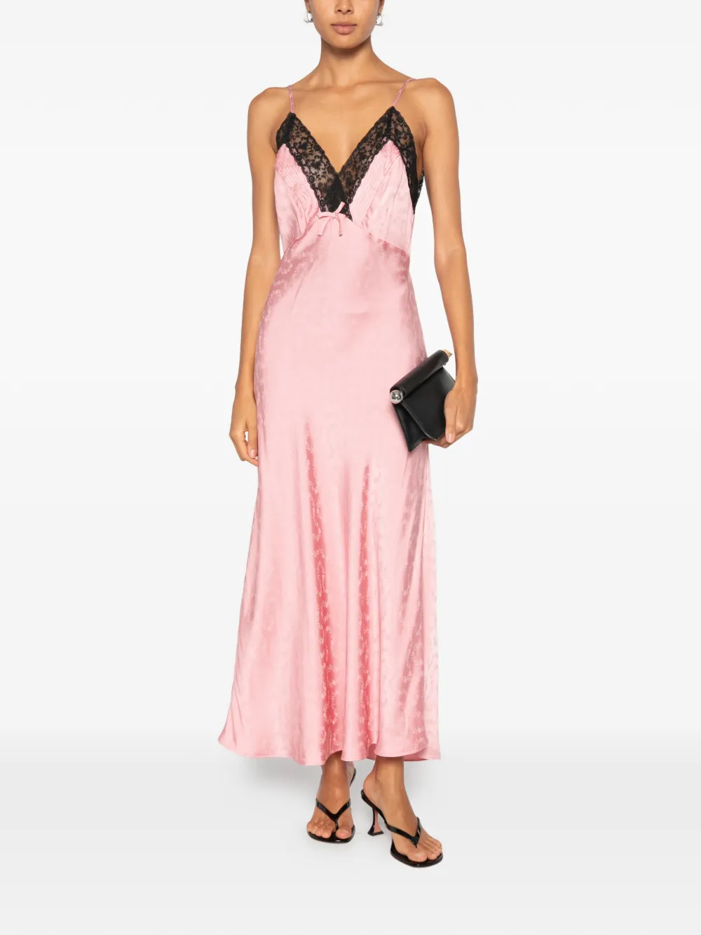 Rixo Alberta maxi-jurk met kanten jacquard Roze