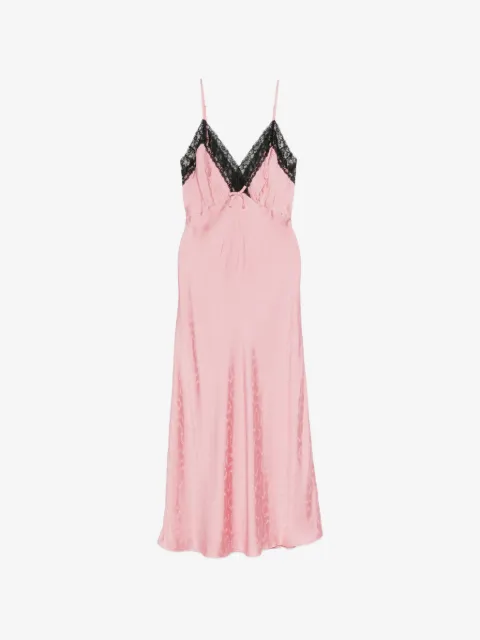 Rixo Alberta lace-trim jacquard maxi dress