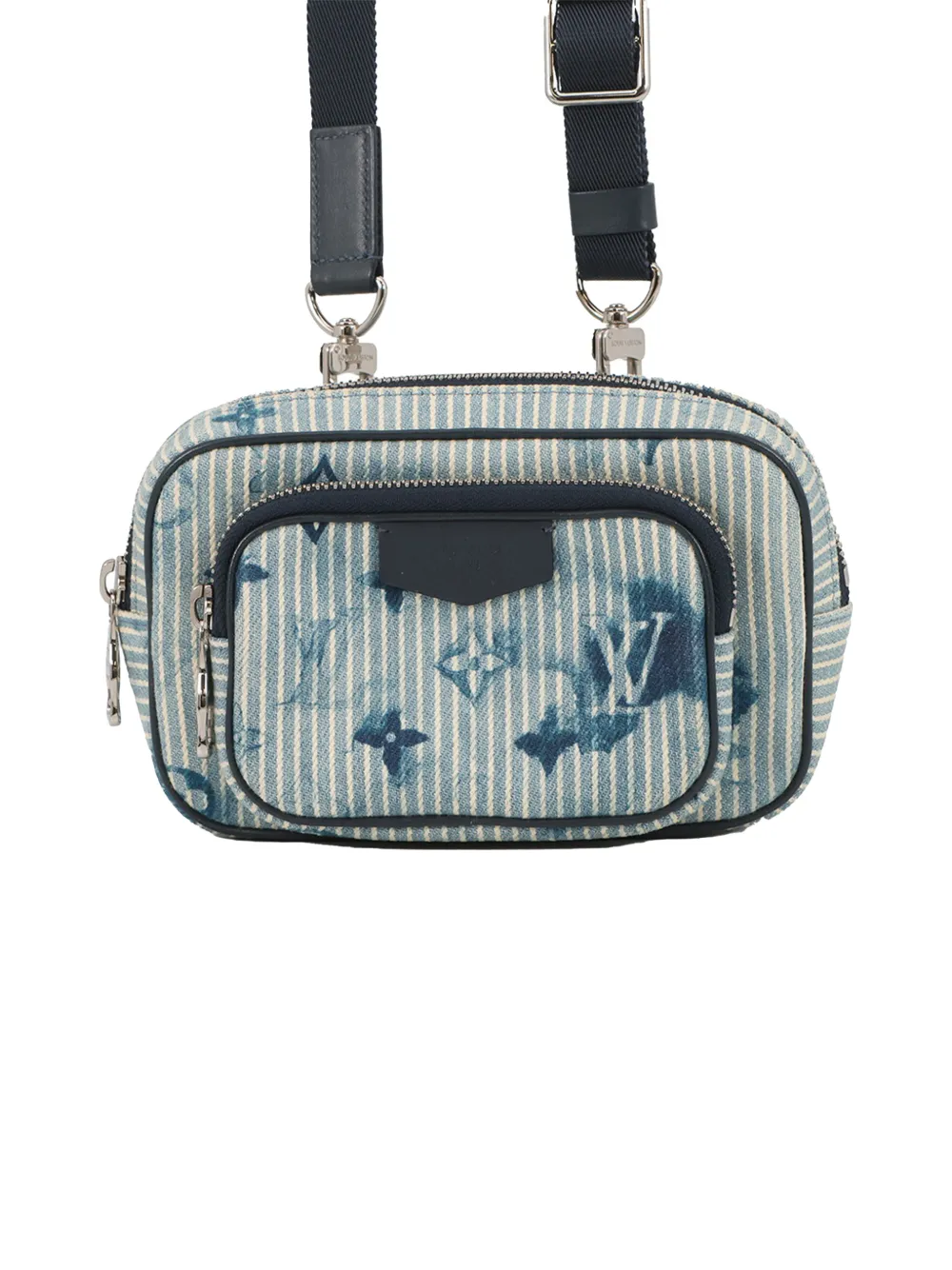 Louis Vuitton Pre-Owned 2021-2026 Monogram Denim Watercolor Hickory Stripes Outdoor Pouch crossbody bag - Blu