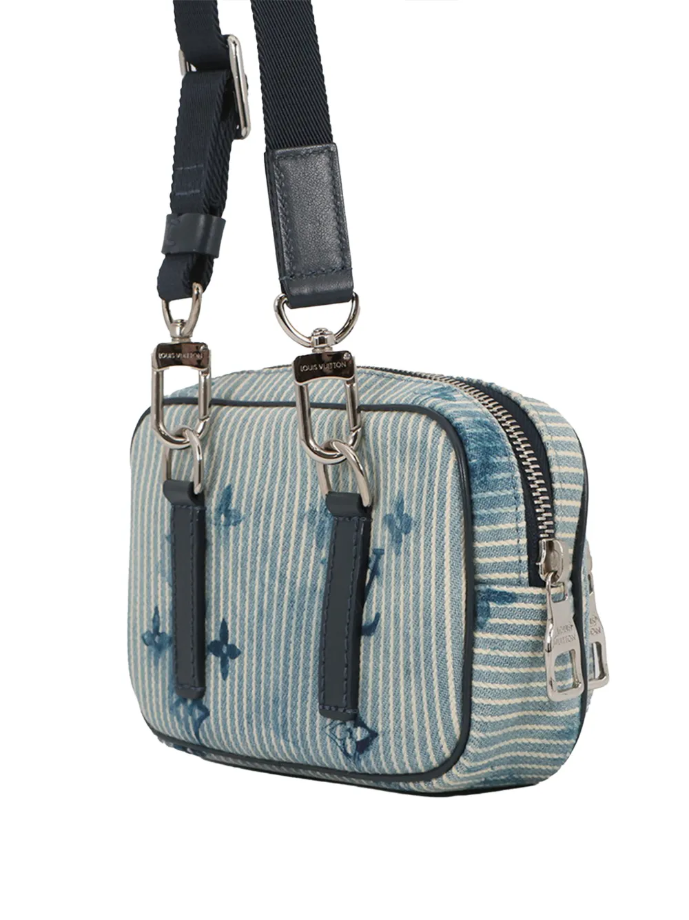  Louis Vuitton Pre-owned Borsa A Tracolla Watercolor Hickory Stripes Outdoor In Denim Con Monogramma 2021-2026 - Blu 