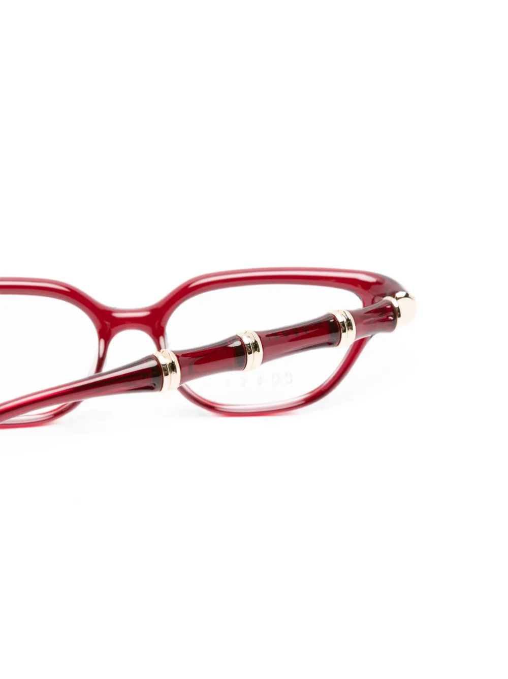 Gucci Eyewear Bril met bamboe design Rood