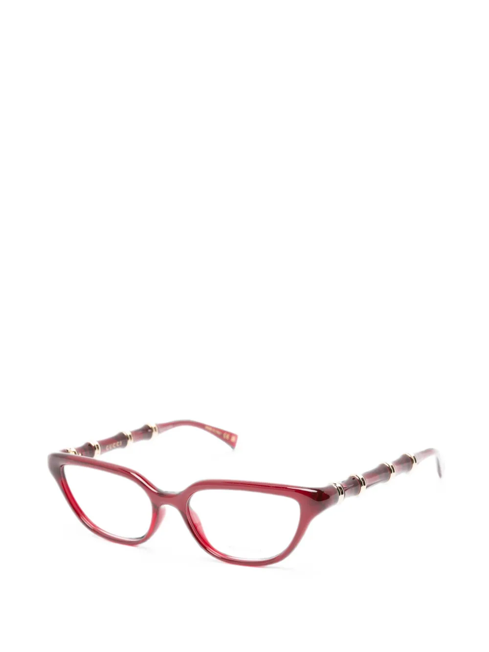 Gucci Eyewear Bril met bamboe design Rood