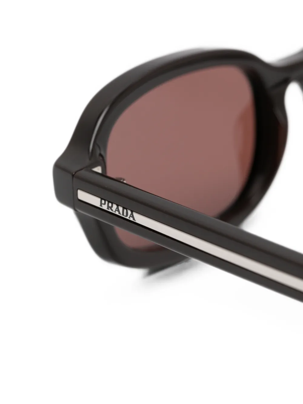 Prada Eyewear Zonnebril met rechthoekig montuur Bruin