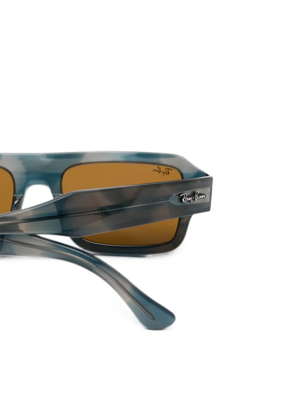 Ray-Ban Flacko zonnebril met rechthoekig montuur Blauw