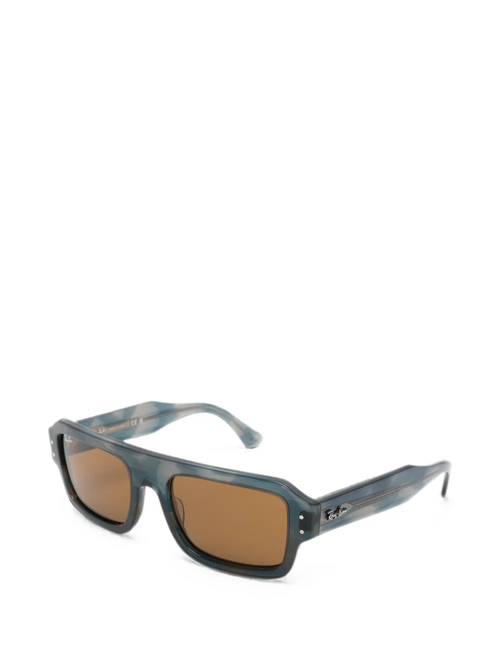 Ray-Ban Flacko zonnebril met rechthoekig montuur Blauw