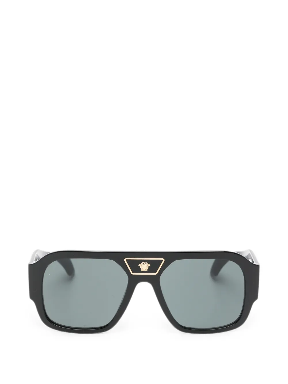 Versace Eyewear Occhiali da sole rettangolari con placca Medusa - Nero