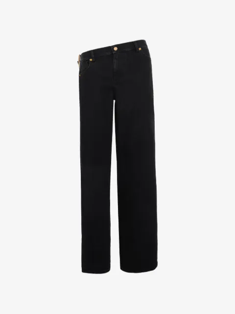Seen Users Open Cut buckle-detail jeans