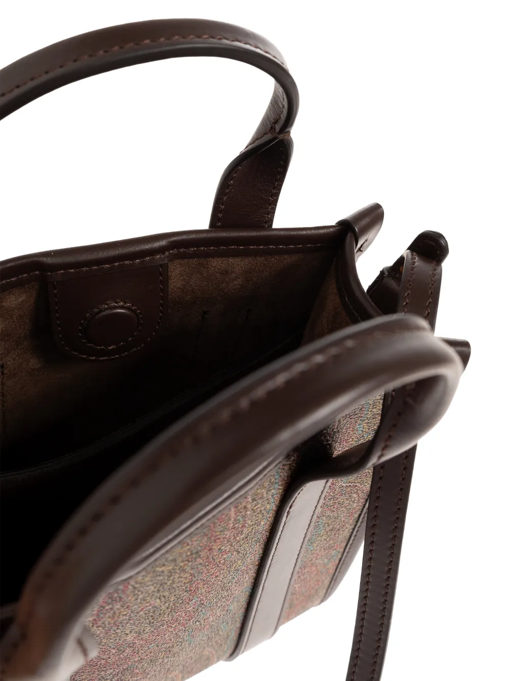 ETRO Shopper met paisley-print en leren afwerking Bruin