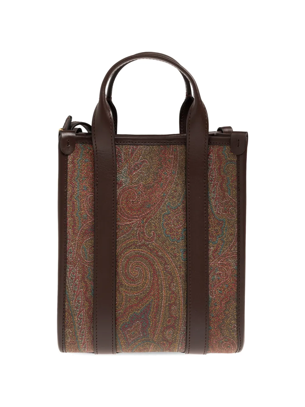 ETRO Shopper met paisley-print en leren afwerking Bruin