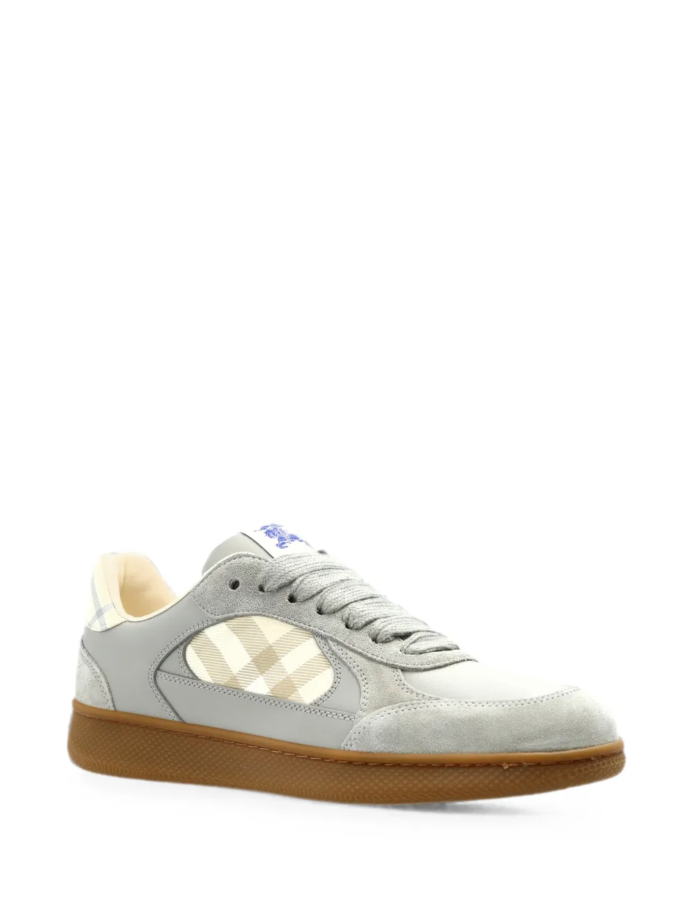 Burberry Check Terrace suede-trim sneakers Grijs