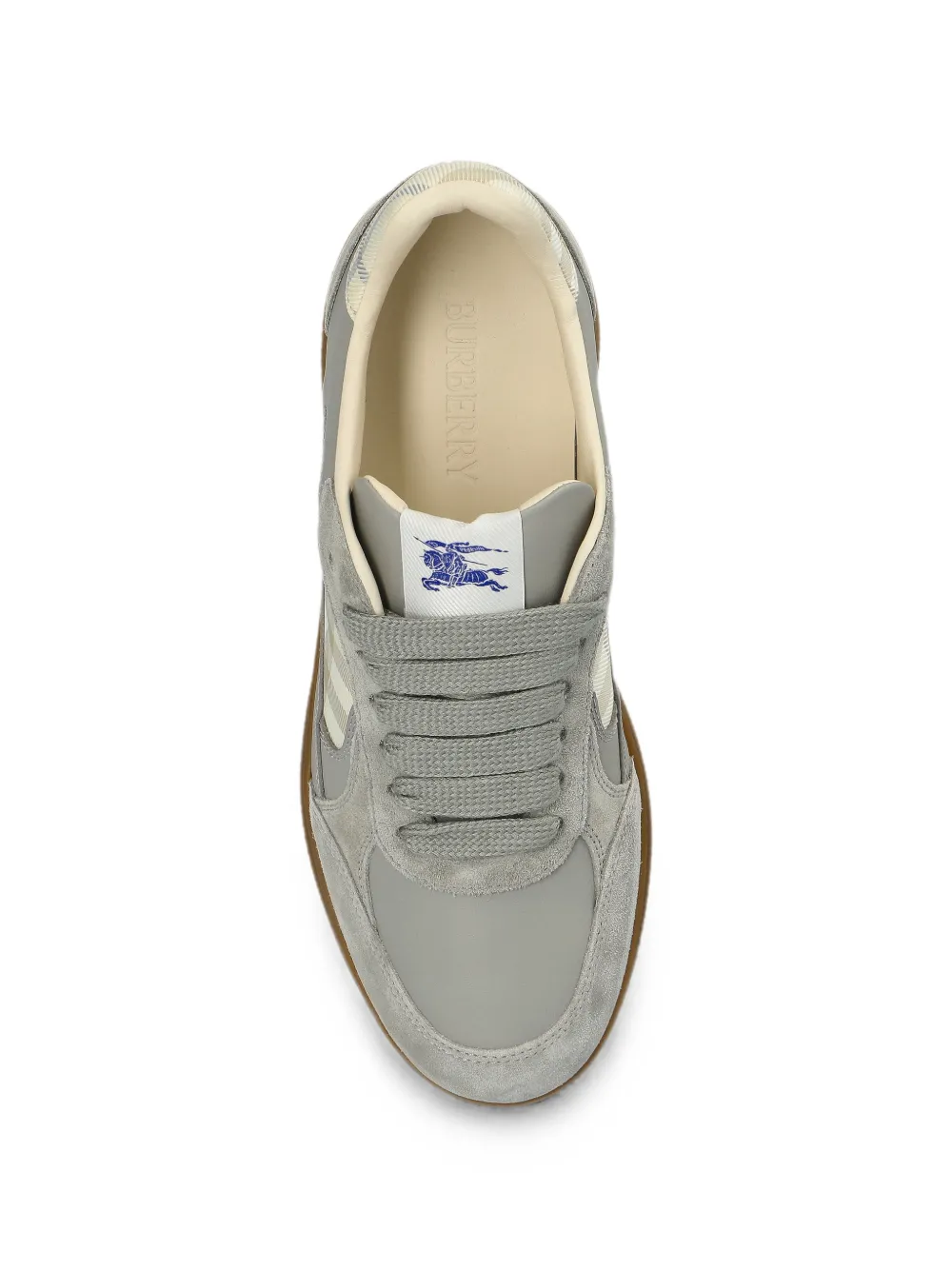 Burberry Check Terrace suede-trim sneakers Grijs