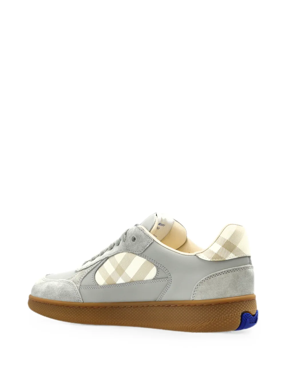 Burberry Check Terrace suede-trim sneakers Grijs