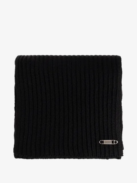 Givenchy Cachecol de tricô canelado com detalhe de alfinete