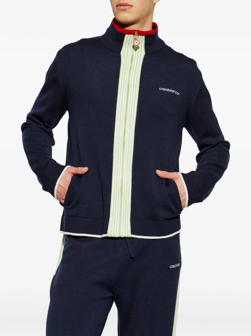 Casablanca Vest met geborduurd logo Blauw