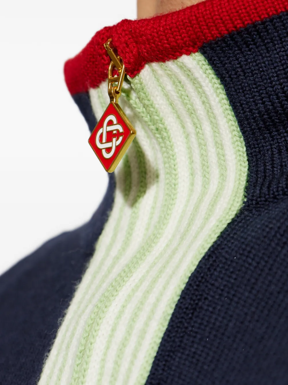Casablanca Vest met geborduurd logo Blauw