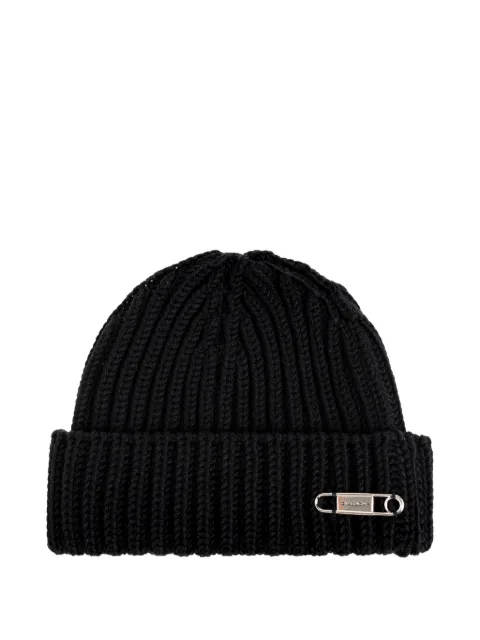 Givenchy logo-plaque ribbed beanie hat