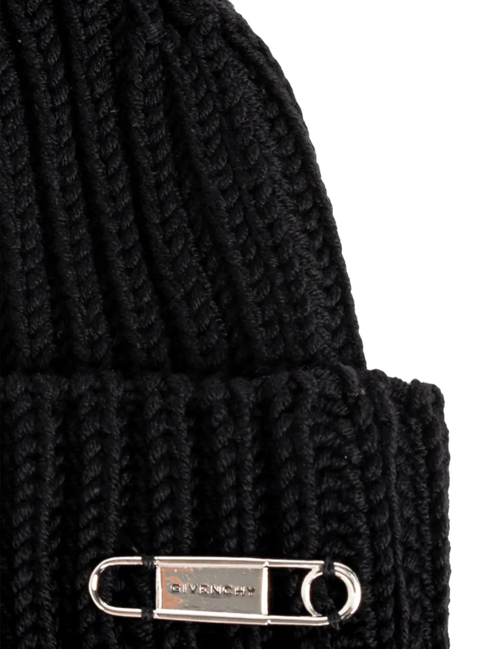  Givenchy Gorro Con Placa Del Logo - Negro 