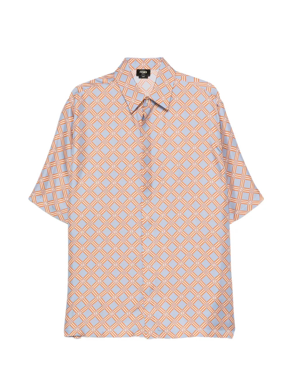 FENDI geometric-print short-sleeve shirt - Blu