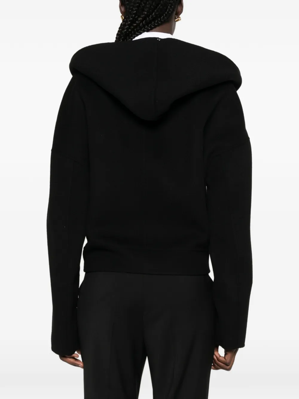 Sportmax Cropped jas met capuchon Zwart