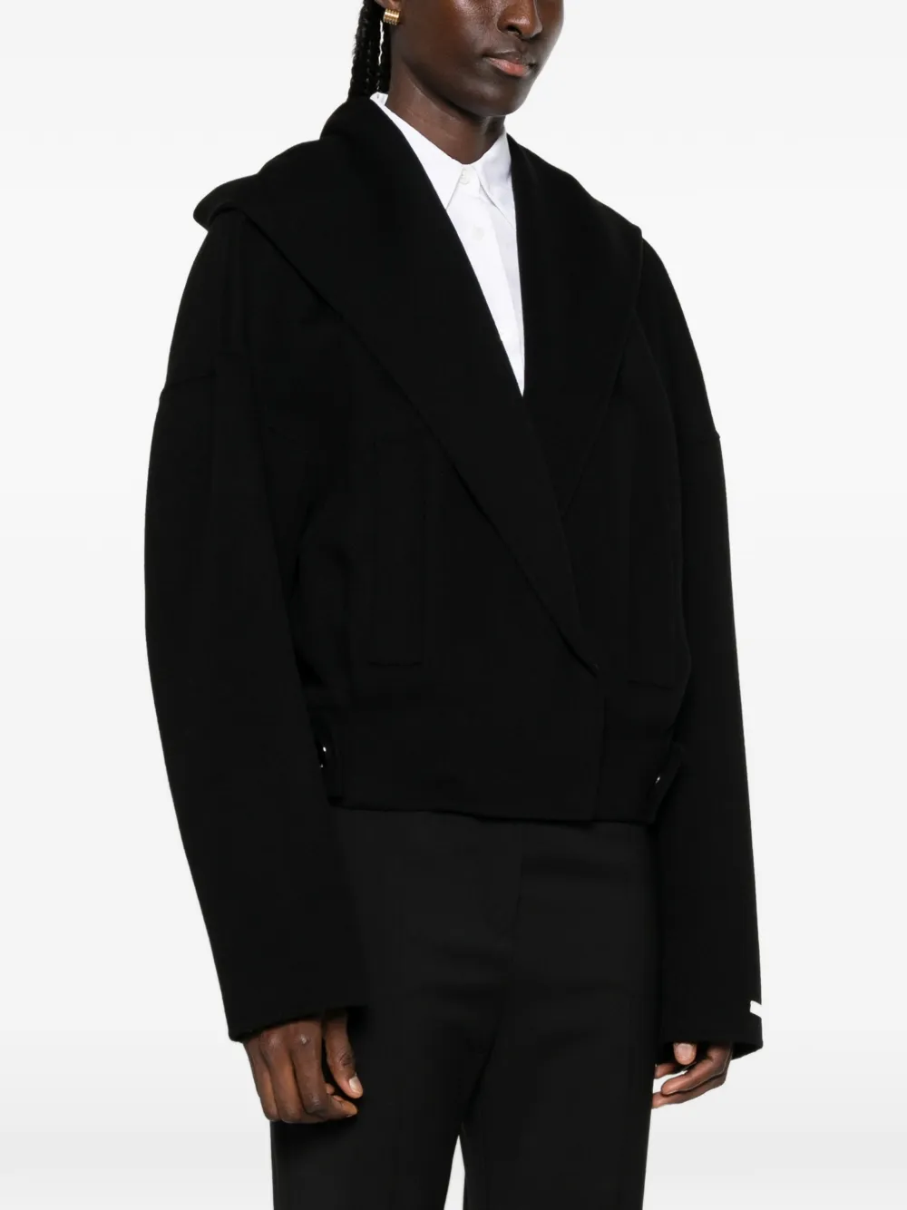 Sportmax Cropped jas met capuchon Zwart