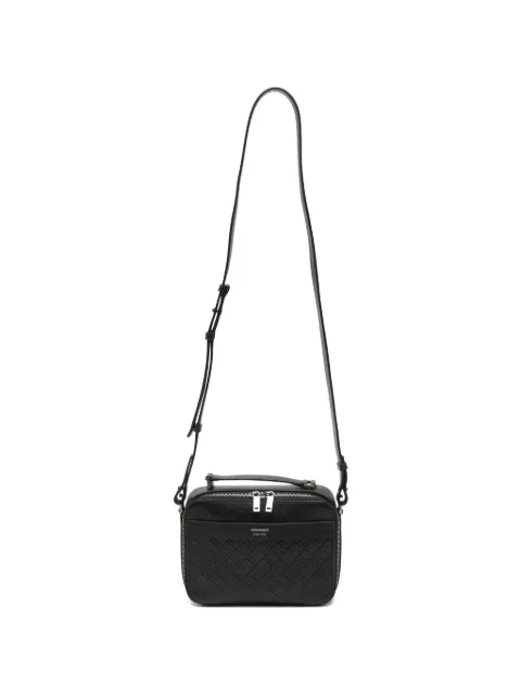 Ferragamo Gancini-embossed leather messenger bag