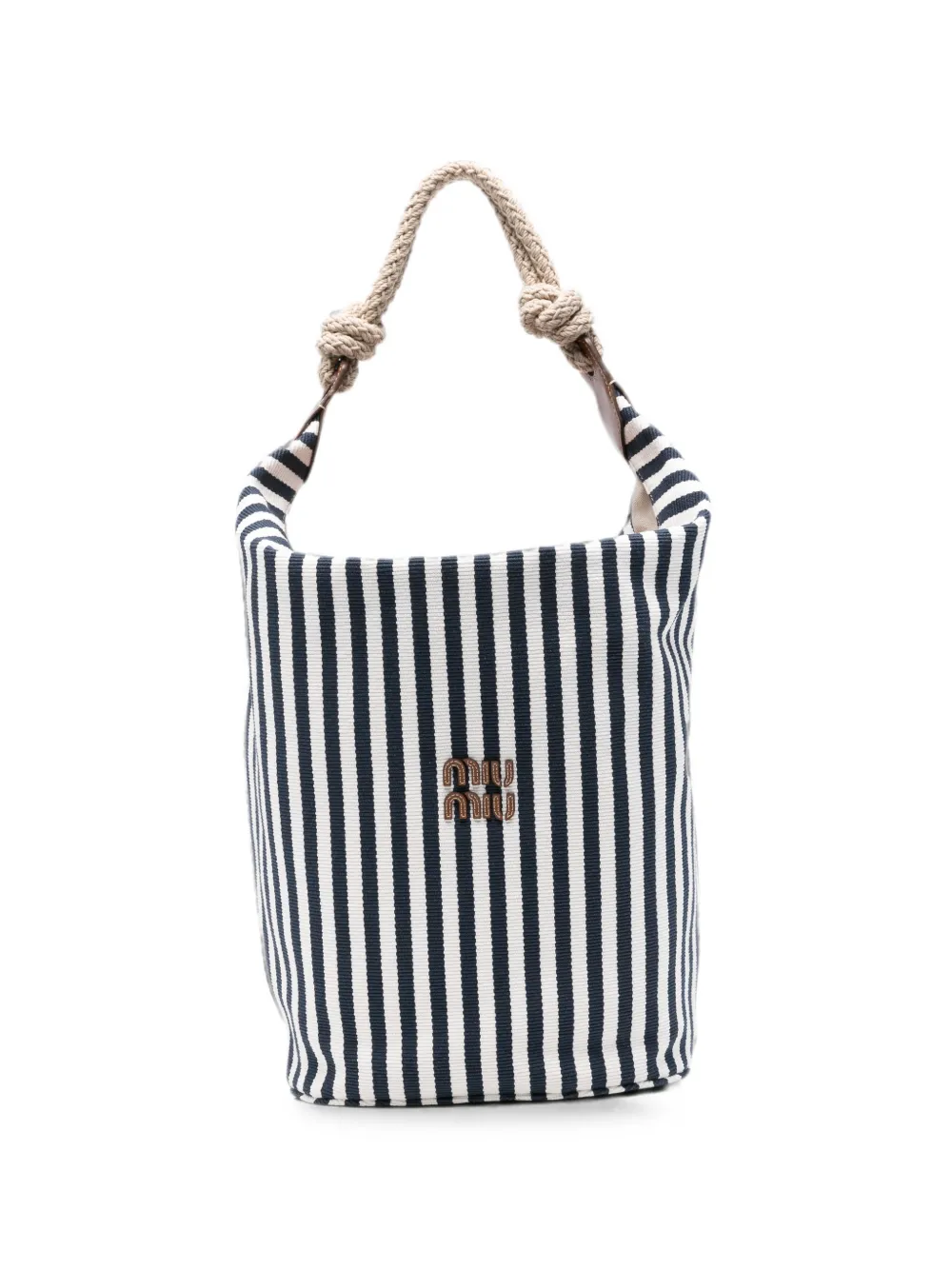 Miu Miu striped rope-handle shoulder bag - Blu