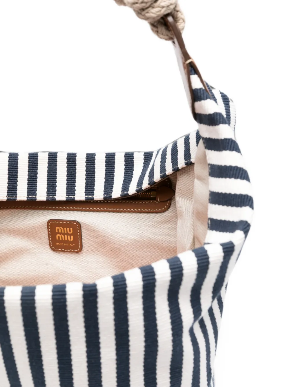 Miu Schoudertas met geborduurd logo Blauw