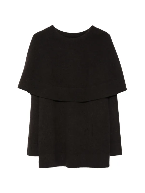 Lisa Yang Jaylani Cape-overlay Cashmere Sweater in Brown