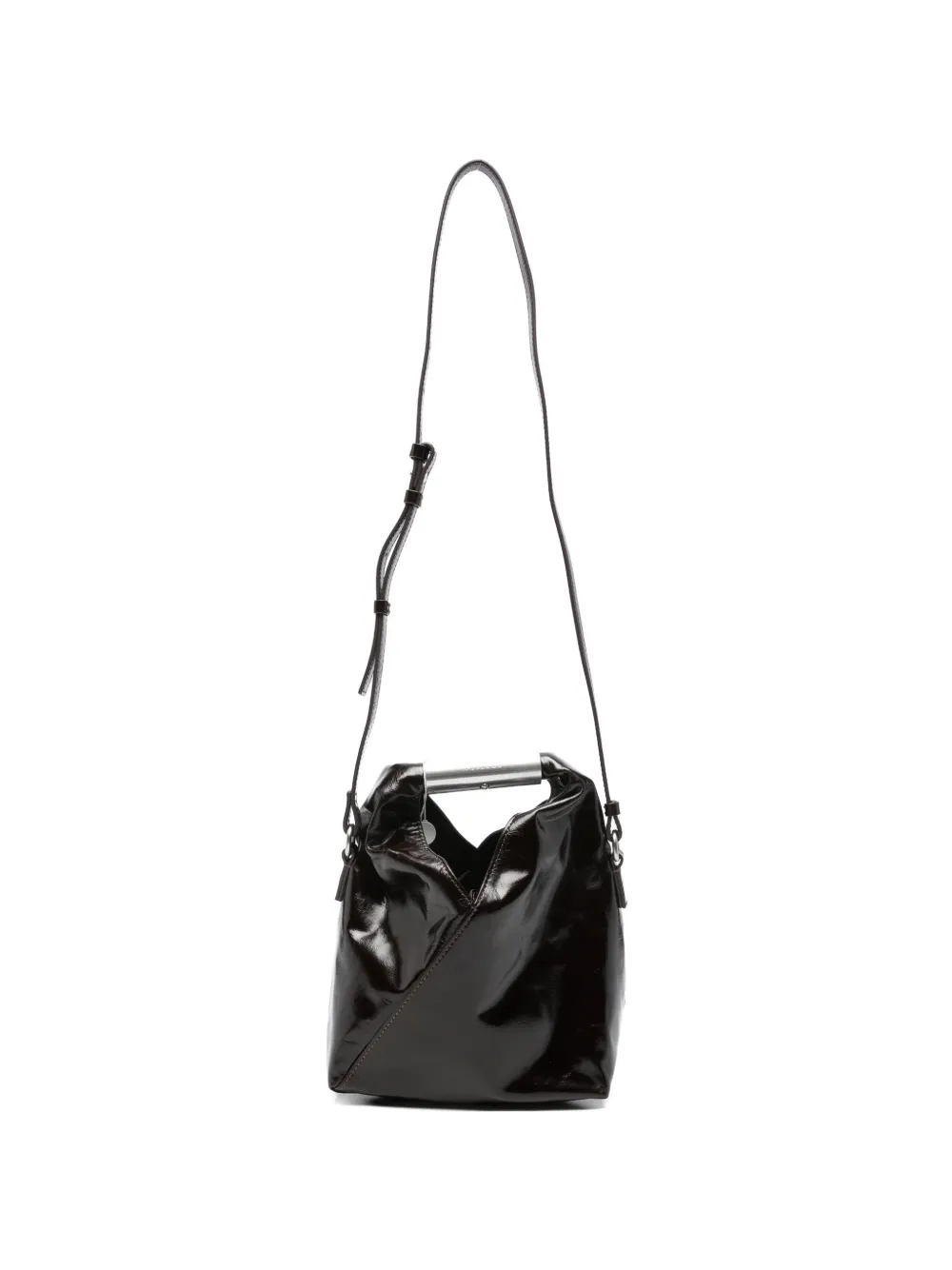 MM6 Maison Margiela Japanese patent leather tote bag - Marrone
