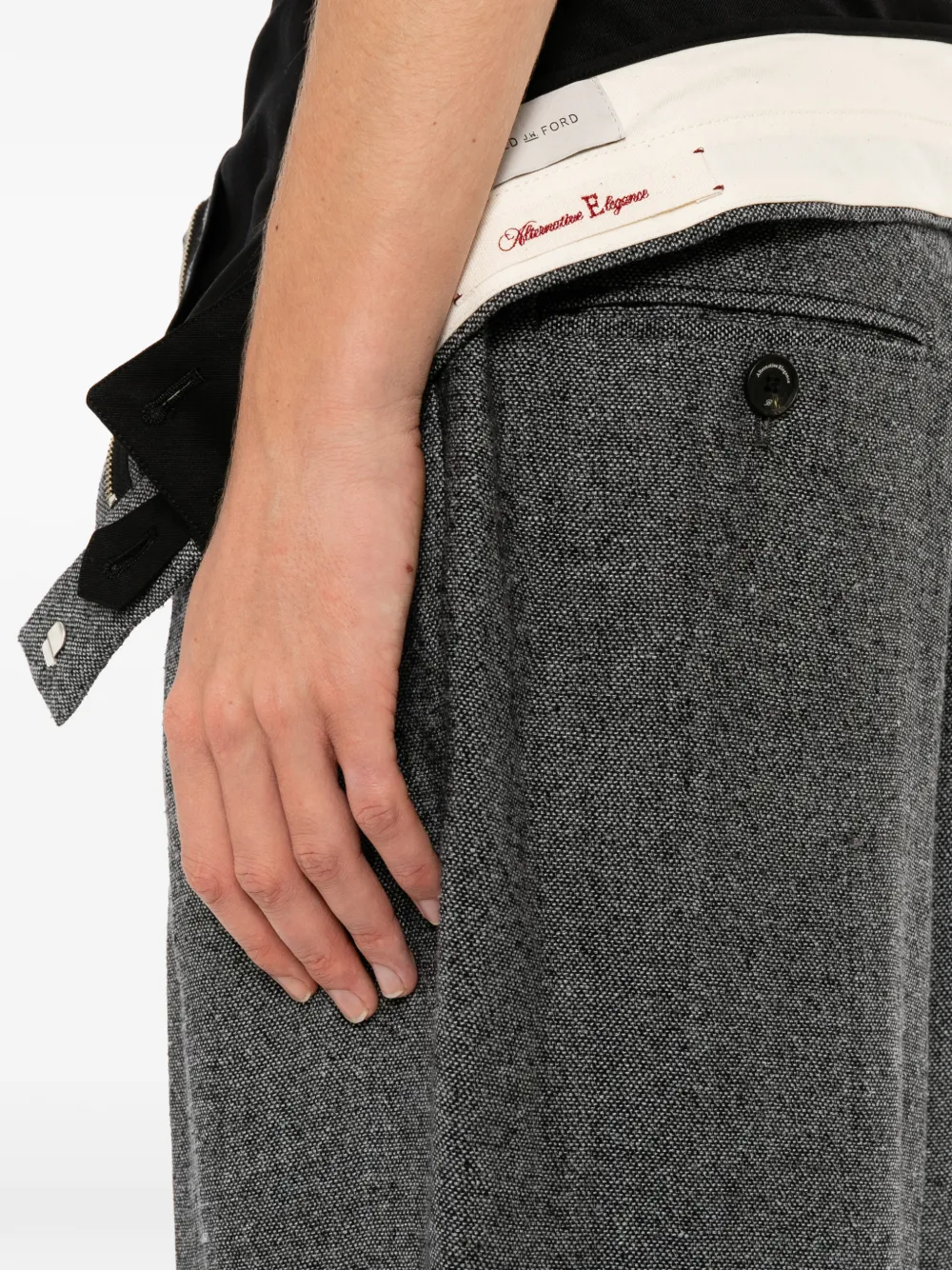 bed j.w ford ロイヤル別注 パンツ Bed J.W. Ford ダブルウエスト パンツ | グレー | FARFETCH JP