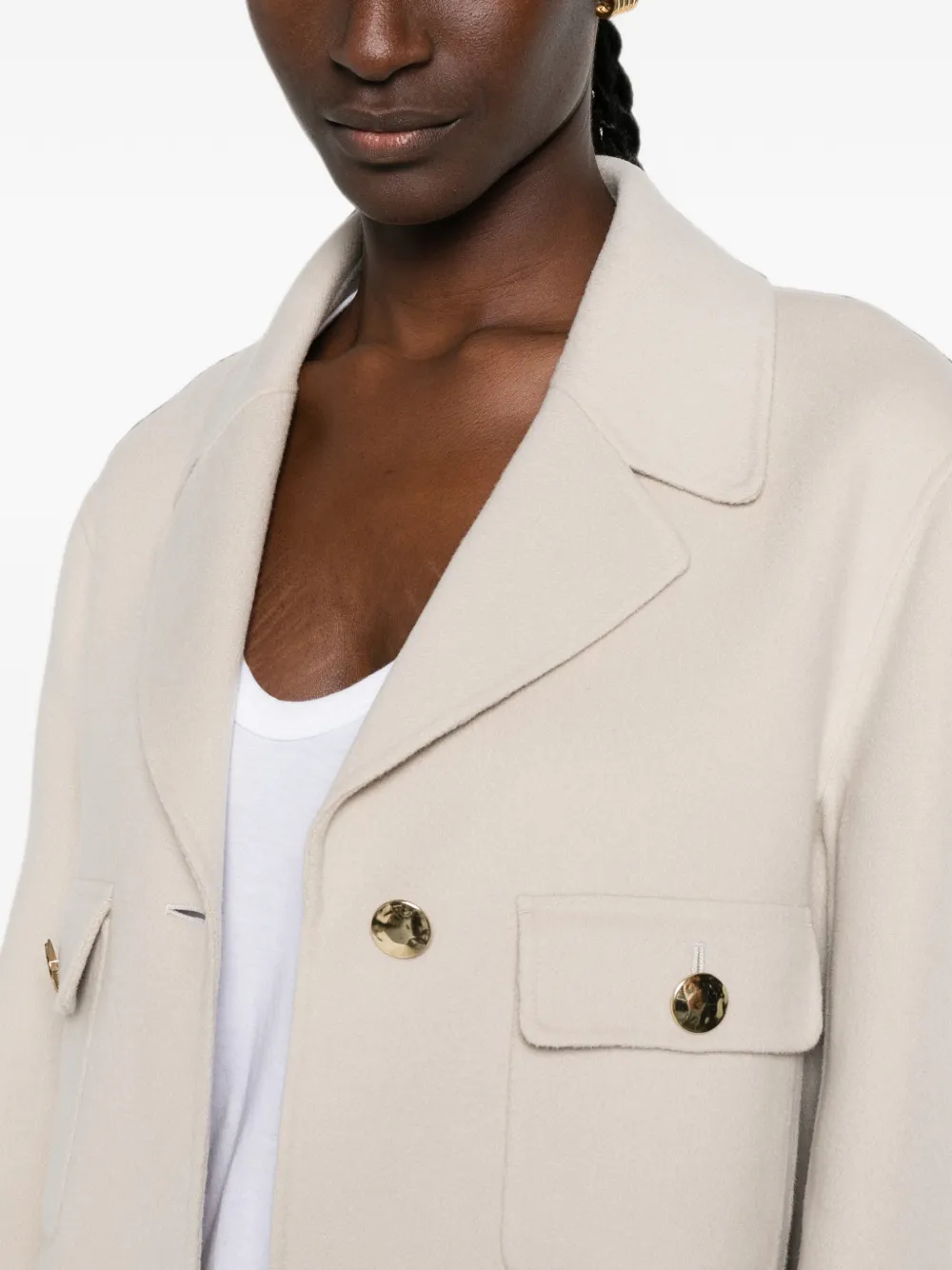 'S Max Mara Jack met borstzak en knoopsluiting Beige