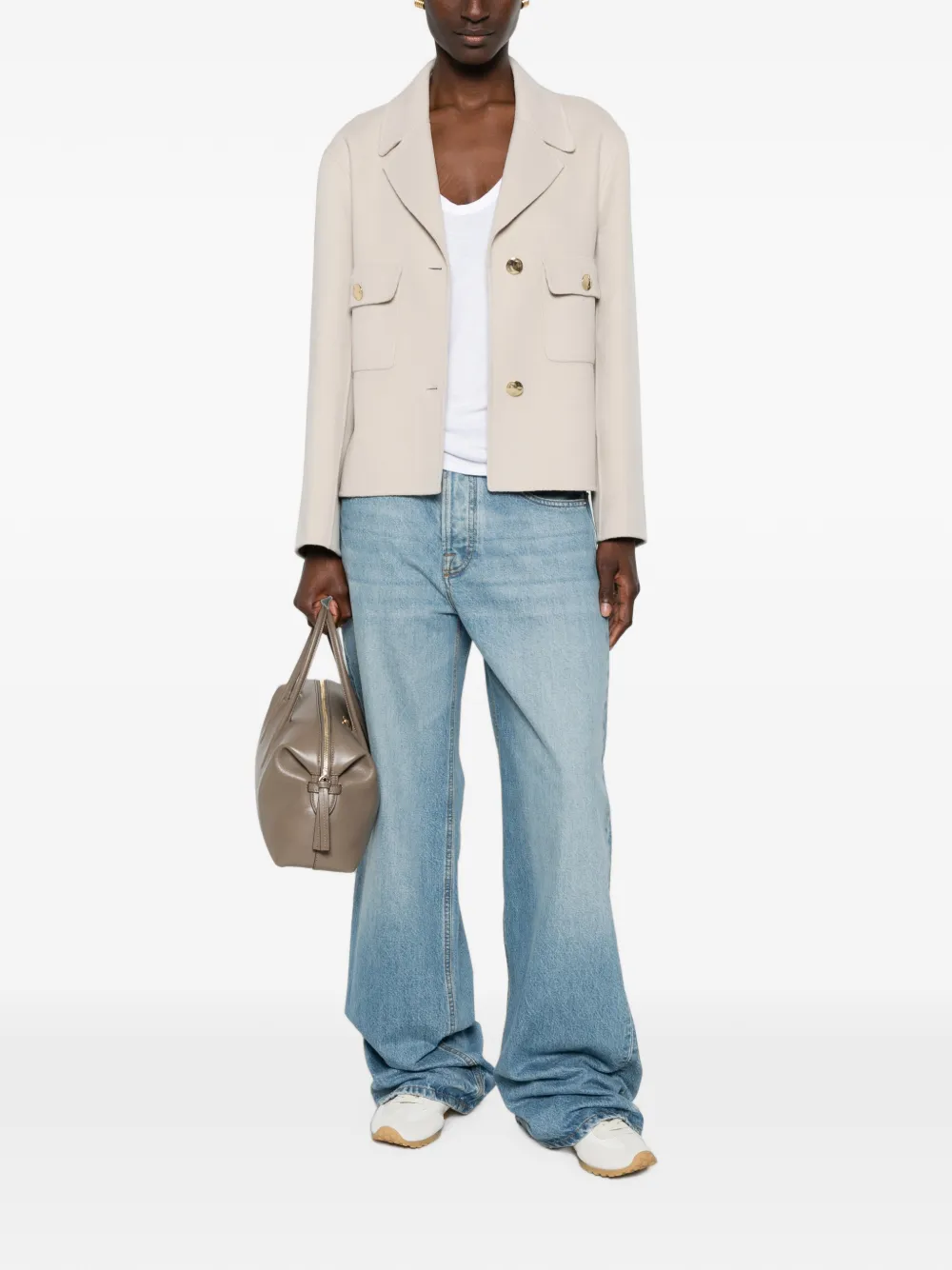 'S Max Mara Jack met borstzak en knoopsluiting Beige