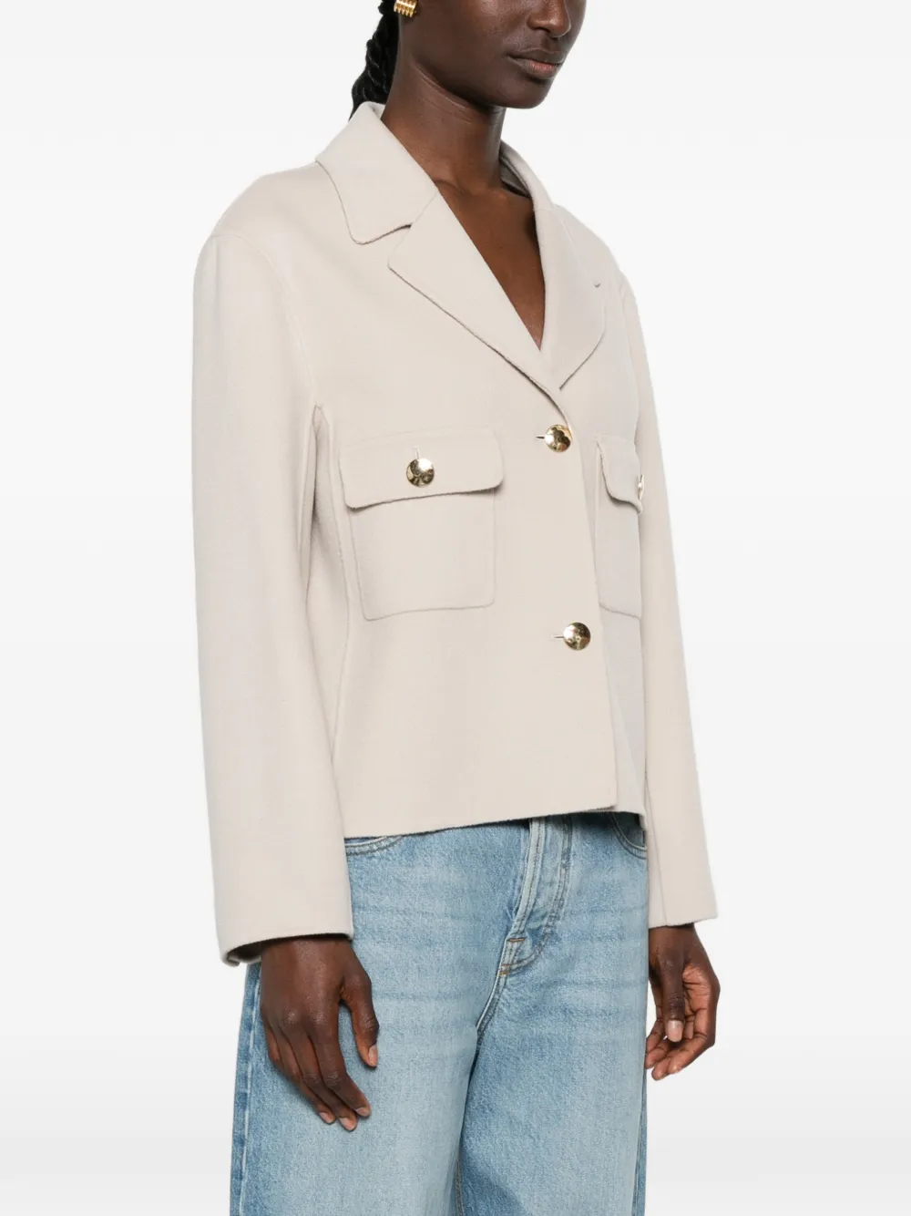 'S Max Mara Jack met borstzak en knoopsluiting Beige
