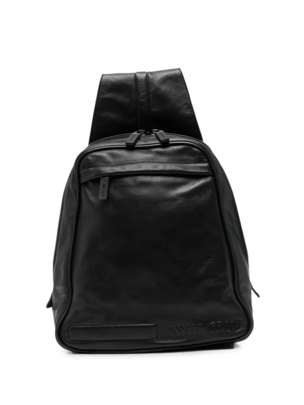 Miu Miu Pre-Owned 2000s logo-embossed backpack - Nero