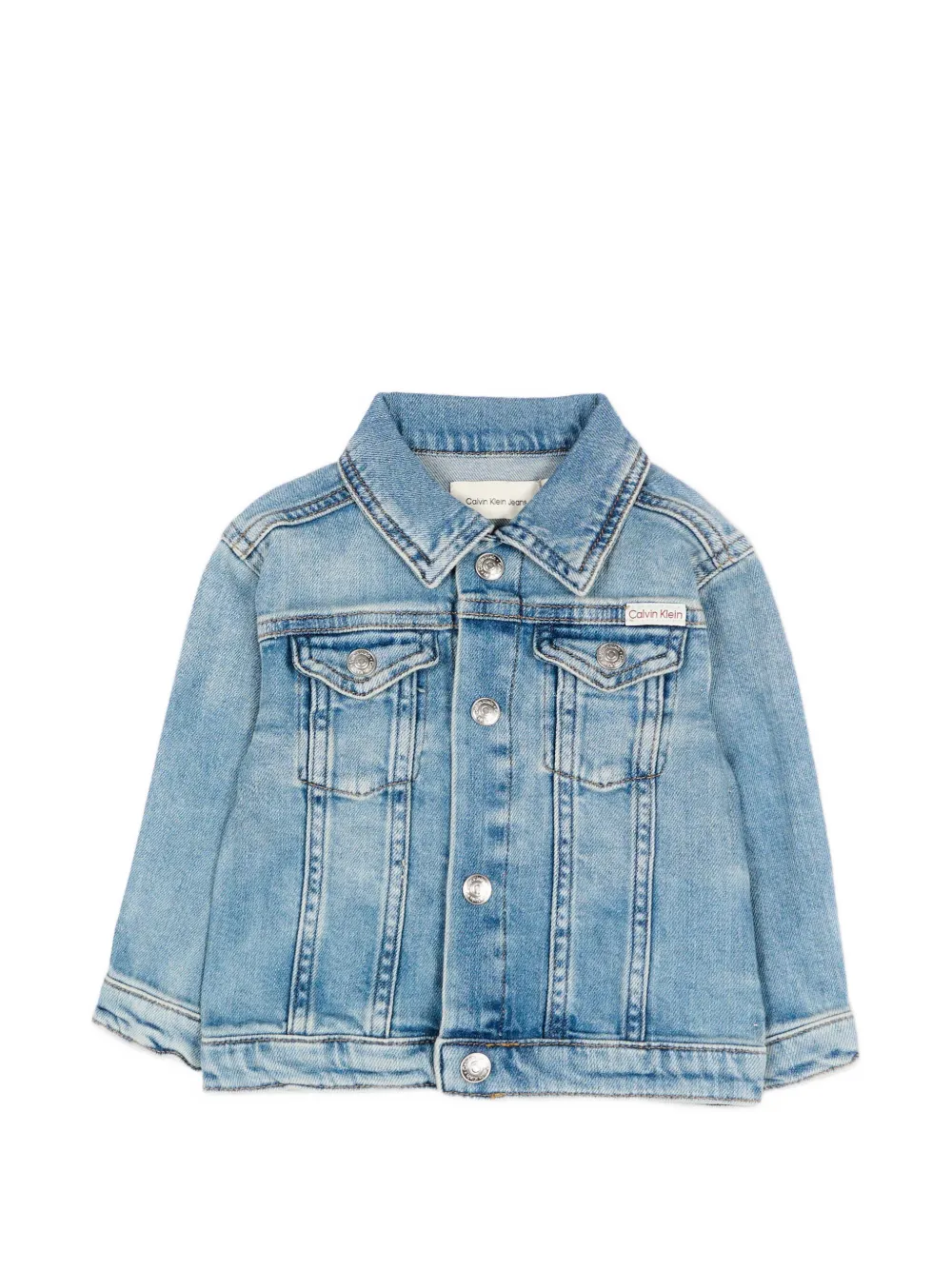 Calvin Klein Kids logo-patch denim jacket - Blu