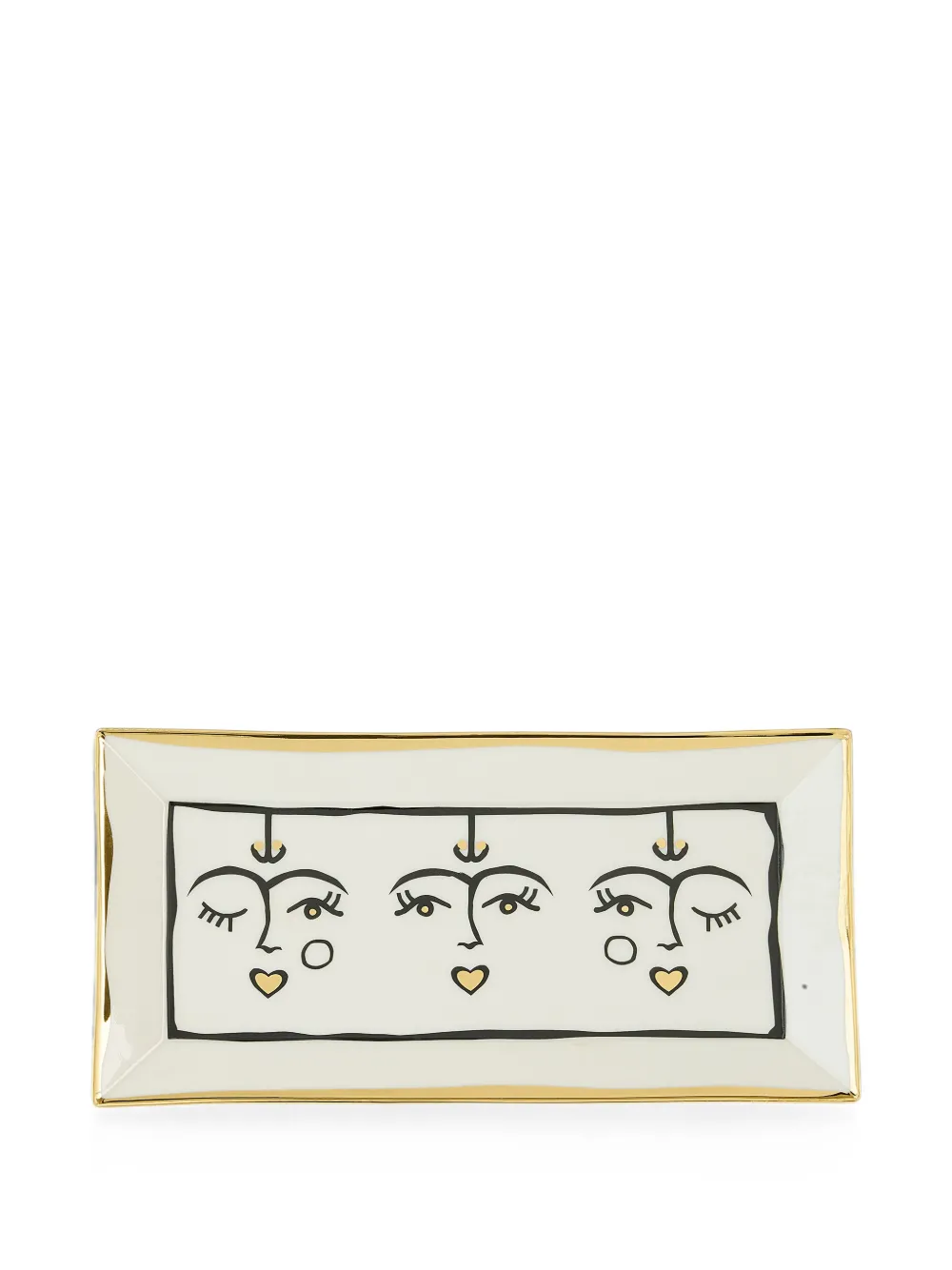 Jonathan Adler Marseille face-print tray - Toni neutri
