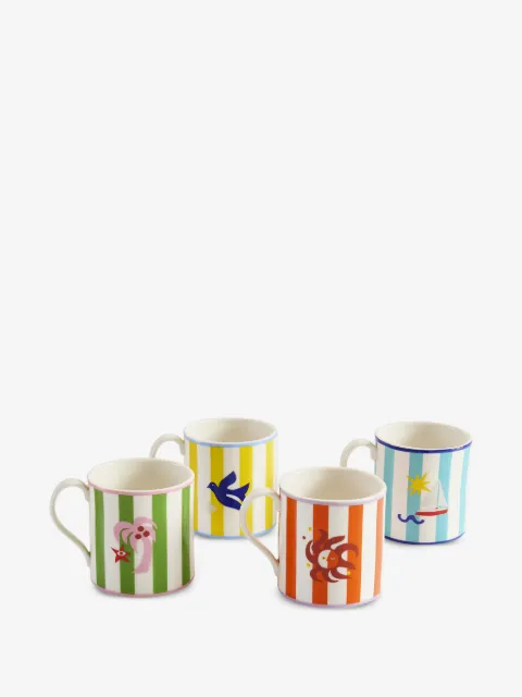 Jonathan Adler Playa striped mugs (set of four)